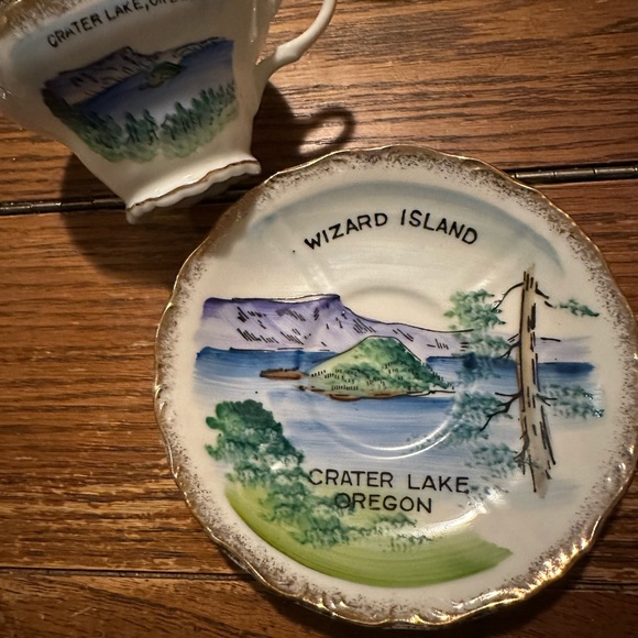 Crater Lake  tea cup and saucer set efcco china made in Japan - Picture 3 of 6